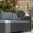 thumbnail image 4 of Outsunny Canapé en Rotin Osier 3 Places pour Patio avec Coussin, Gris, 4 of 10