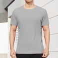 thumbnail image 1 of Viluyesy T-Shirt Décontracté pour Homme à Col Rond, Ample, Uni, Extensible, Muscle, Manches Courtes, Gris, P, 1 of 6