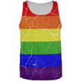 thumbnail image 1 of Distressed Gay Pride Flag All Over Mens Tank Top, 1 of 1