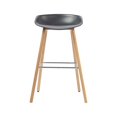 thumbnail image 3 of Bronte Living 26 inch Modern Polypropylene Counter Stool with Footrest for Kitchen, Restaurant - Series Connor - White with Natural Wood Legs, 3 of 7