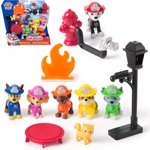 PAW Patrol Fire Rescue Mission Set - Chase, Marshall, Skye, Rubble, Rocky & Zuma Figures for Kids 3+