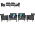 thumbnail image 1 of Gymax 8PCS Outdoor Furniture Set Patio Rattan Conversation Set w/ Navy & Off White Cushion, 1 of 5