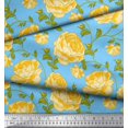 thumbnail image 2 of Soimoi Tissu en Rayonne Imprimé Feuilles & Roses au Mètre 42 Pouces de Large, 2 of 3