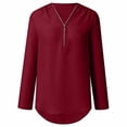 thumbnail image 4 of Women's Loose Chiffon Shirt - Long Sleeves, Zipper Detail, Plus Size Button Top, 4 of 4