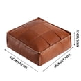 thumbnail image 3 of Housse de Pouf Ottomane Polyvalente en Similicuir 17,7 Pouces Carrée Non Rembourrée Coussin de Sol Rangement Repose-Pieds pour Usage Intérieur Extérieur Bricolage Remplissable Housse de Coussin de Siège en Cuir Sans Bourre Incluse, 3 of 6