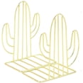 thumbnail image 1 of Bookends Metal Book Ends Heavy Duty Modern Decorative Cactus Bookend Bookshelf Decor for Home Bedroom Library Office School Book Display Desktop Organizer Decorative for Adults & Kids Gift Gold, 1 of 7