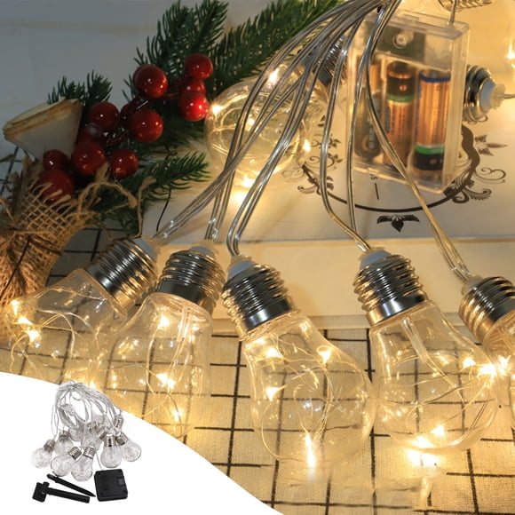 Roiihwy Décorations Ornements de Noël Guirlandes Lumineuses Solaires Guirlandes Lumineuses d'Extérieur avec 10 Ampoules à Filament LED Lumières de Patio pour Maison Jardin Tentes Véranda Cour Arrière Patio Fête Mariage