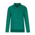 thumbnail image 4 of Yuyuzo Plus Size Tops for Women Long Sleeve Lapel Collared Cotton Linen Solid Color Button down Shirts with Pockets, 4 of 7