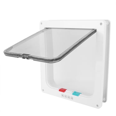 Porte pour Chat, Porte à Rabat Verrouillable pour Animal de Compagnie de Couleur Blanche, pour Chats Chien