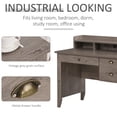 thumbnail image 4 of HOMCOM Computer Desk with Storage Hutch, Drawers, Shelf, Home Office Writing Table Study Workstation with Cable Management, Grey, 4 of 10
