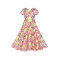 thumbnail image 1 of Robe Fille Robe Maxi Florale Dos Ouvert Nœud Papillon Décontractée 4 Ans, 1 of 7