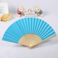 thumbnail image 2 of Rinsvye Solid Fan Folding Tissue Paper Pom Poms Party Wedding Hand Dance Pin Wheels for Wall Held Silk Pattern Color Wedding Hand Fans for Guests Tools & Home Improvement, 2 of 3