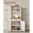 thumbnail image 4 of VASAGLE Pantry Cabinet with Lights and Charging Station, Kitchen Storage Cabinet with Doors and Drawer, 39.5 x 80.4 x 180.6 cm, Adjustable Shelves, Farmhouse Style, Rustic White, 4 of 6