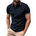 thumbnail image 5 of Jovati Chemise Décontractée à Manches Courtes à Col Rabattu pour Hommes, Tissu en Polyester, Coupe Confortable Respirante, Design Uni, Lavable à la Machine, Épaisseur Standard, 5 of 5