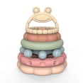 thumbnail image 1 of B Frog Shaped Silicone Stacking Toy For Toddlers Learning And Sensory Exploration, 1 of 6