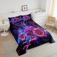 thumbnail image 4 of Erosebridal Dirt Bike Bedding Twin Comforter Set,Neon Motorcycle Down Comforter,Gradient Decor,Reversible,Lightweight,2 Piece, 4 of 7