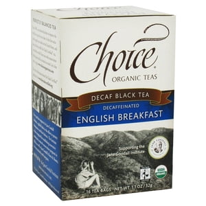 Choice Organic Teas - Organic Decaf thé noir petit déjeuner anglais - 16 Sacs à thé