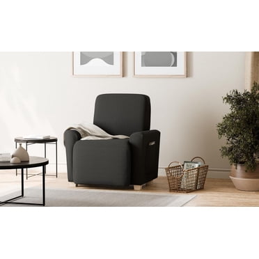 SmartFit Pixel Soft Stretch Recliner Slipcover, 4-Piece, Black