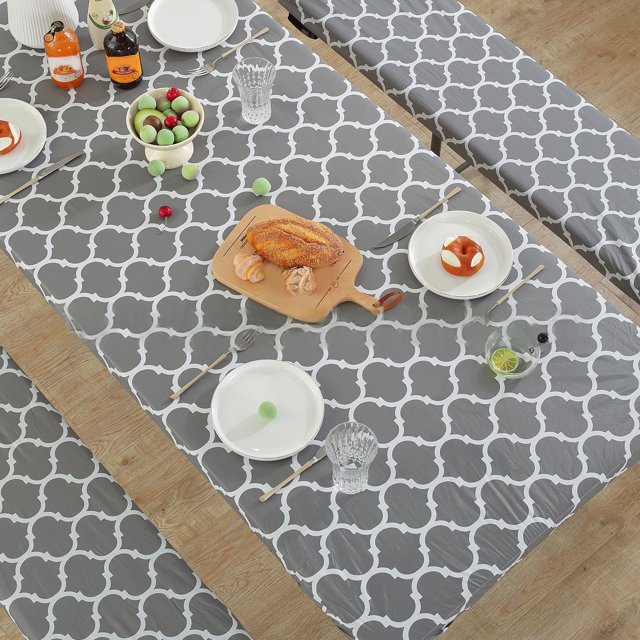 Rectangular Cover Elastic Windproof Camping Tablecloth Picnic Tablecloth Suitable For Outdoor Camping Garden Party Furniture Protector Made of Cat Imitation Leather Dog Cut Furniture Protector Cat