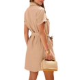 thumbnail image 5 of adviicd Robes Décontractées pour Femmes Robe Bohème Florale Col Carré Été Décontractée Fluide Soirée Plage Maxi Robes Kaki,TG, 5 of 5