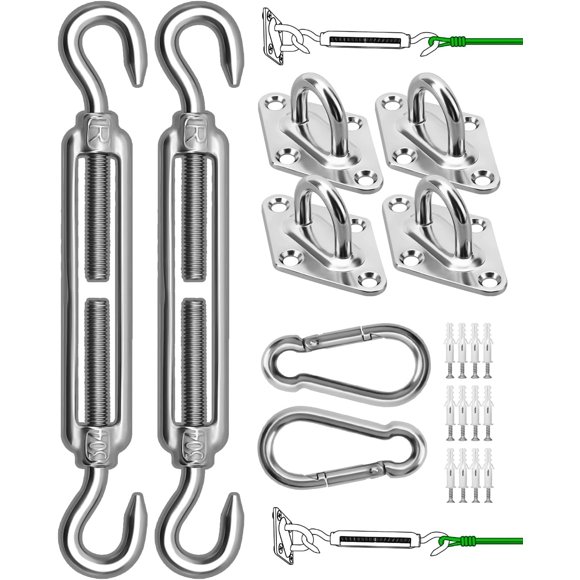 Vensio Ensemble de Quincaillerie pour Voile d'Ombrage en Acier Inoxydable 304 de 5 Pouces, 40 Pcs, Accessoire d'Installation de Auvent Robuste