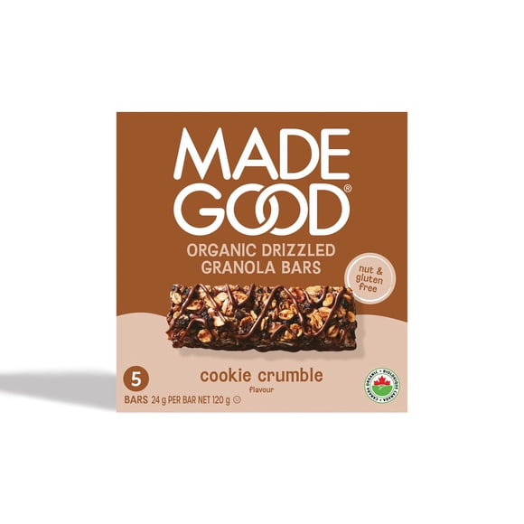 MadeGood Cookie Crumble Chocolate Drizzled Granola Bars 5 bars