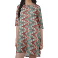 thumbnail image 4 of Moomaya Robes Courtes d'Été pour Femmes Imprimées Coupe Droite en Georgette Mousse Robe Évasée, 4 of 4