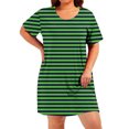 thumbnail image 3 of UPPADA Robe T-Shirt d'Été Décontractée pour Femme Grande Taille Sans Manches Évasée avec Poches Col Ras du Cou Plissée Robe Débardeur Coupe Ample Boho Plage Robes d'Été Vert,XXXXXL, 3 of 7