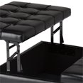 thumbnail image 4 of Atlin Designs Table Basse Ottomane Rectangulaire Capitonnée en Similicuir Noir Minuit 36 Pouces Non Assemblée, 4 of 5