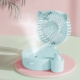 thumbnail image 4 of TopLLC Portable Misting Fan, Cute Cat Personal Design Spray Water Desk Fan with Colorful LED Lights, Rechargeable Foldable Air Conditioner Fan 3 Speed Quiet Strong Airflow Cooling Fan for Office Home, 4 of 9