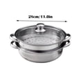 thumbnail image 3 of Two-Tier Stainless Steel Steamer Pot for Cooking Vegetables and Double Boiler Steam Cooker Kitchen for Meals and Versatile Food Preparation, 3 of 8