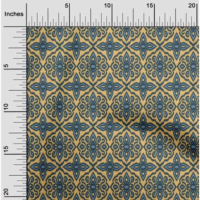 oneOone Cotton Poplin Fabric Paisley & Floral Ikat Print Fabric By Yard 42 Inch Wide
