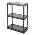 thumbnail image 1 of Gracious Living 3 Shelf Fixed Height Solid Light Duty Storage Unit, Black, 1 of 11