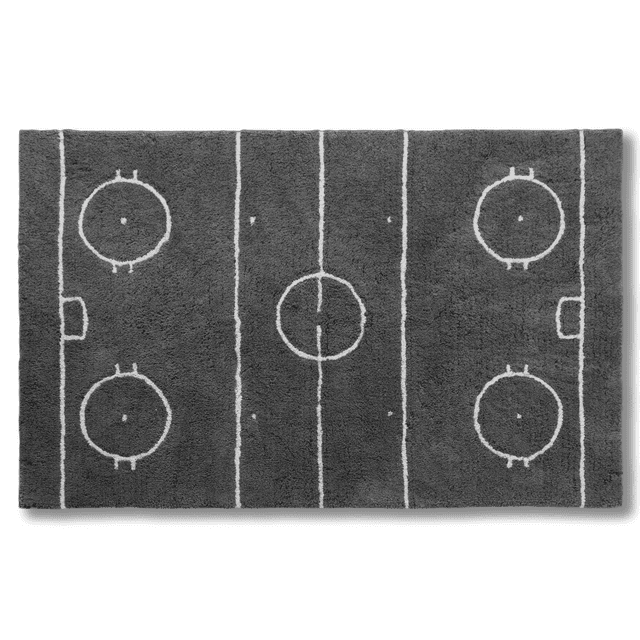 Bouclair Grey Hockey Rink Rug 72 X 48 in (182.88 X 121.92 cm)