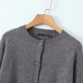 thumbnail image 3 of Women O neck Button Up Long Sleeve Cozy Cardigan Sweater, 3 of 5