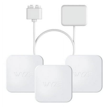 Wyze Capteur de Fuite (Lot de 3) et Sonde Unique, Ensemble de Trois Capteurs Carrés Blancs avec Wyze branding et une Sonde Unique Connectée pour la Détection Intelligente des Fuites d'Eau. Idéal pour l'Amélioration de la Maison et les Installations Électriques pour Surveiller les Fuites Efficacement.