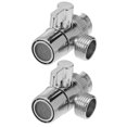 thumbnail image 1 of 2Pcs 3-Way Shower Diverter Valves for Faucet Handheld Shower Head (Silver), 1 of 6