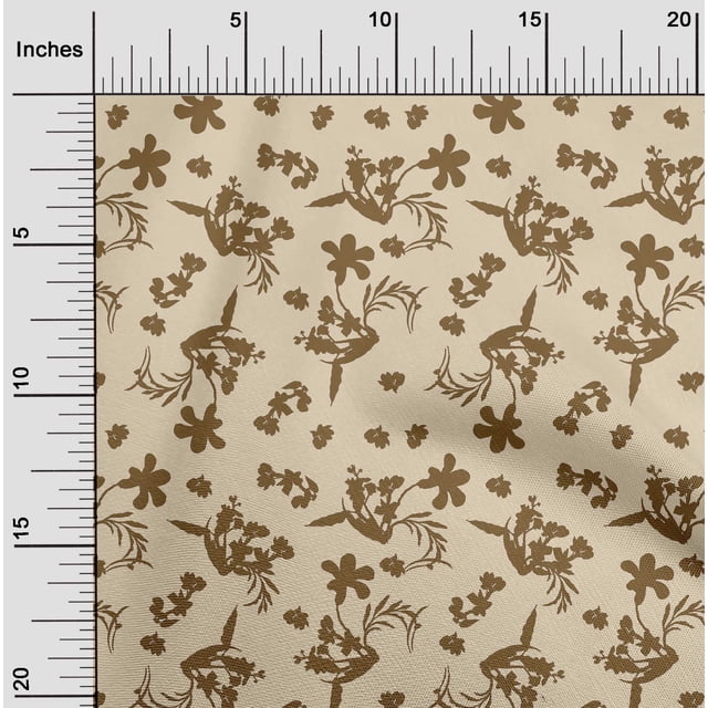 oneOone Polyester Lycra Peach Fabric Florals Craft Projects Decor Fabric Printed By The Yard 56 Inch Wide