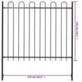 thumbnail image 4 of vidaXL Garden Fence with Hoop Top Steel 1.7 m Black, 4 of 4