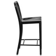 thumbnail image 3 of 24'' High Black Metal Indoor-Outdoor Counter Height Stool with Vertical Slat Back, 3 of 9