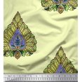 thumbnail image 1 of Soimoi Polyester Crepe Fabric Leaves & Floral Block Print Fabric by Yard 52 Inch Wide, 1 of 3