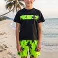 thumbnail image 2 of Gubotare Boys Rashguard Swim Set Boys' Rash Guard Swimsuits Set 2 Piece Short Sleeve Swim Shirts with Trunks Quick Dry Bathing Suits Size 16 Years (Green,16 Years), 2 of 6