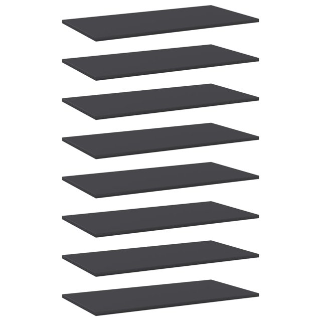 vidaXL Bookshelf Boards 8 pcs Grey 80x40x1.5 cm Engineered Wood