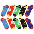 thumbnail image 2 of DC Comics La Ligue des Justiciers Logos Adulte Lot de 5 Chaussettes Invisibles à la Cheville de Superhéros, 2 of 3
