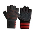 thumbnail image 4 of Quzzie Workout Gloves Exercise Gloves Non Slip Half Finger Weight Lifting Gloves Gym Gloves Full Palm Protection Polyester Lightweight Sturdy Suitable for Tr M Red, 4 of 8