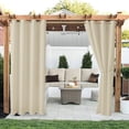 thumbnail image 4 of VogueV Rideau de Patio Extérieur Imperméable 52x54 Pouces - Rideaux Occultants Isolés Thermiquement pour Cuisine/salon Beige, 4 of 5