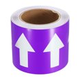 thumbnail image 1 of Unique Bargains Directional Flow Arrow Tape 4'x65', Adhesive Pipe Identification Marking Stickers, White on Purple, 1 of 5