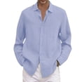 thumbnail image 1 of 2025 Chemise Courte Décontractée Unie d'Été pour Homme Grande Taille Chemise Ample Combinaison Pyjama pour Homme Chemises de Designer à Col Rabattu pour Homme Chemise à Manches Longues pour Homme, 1 of 5