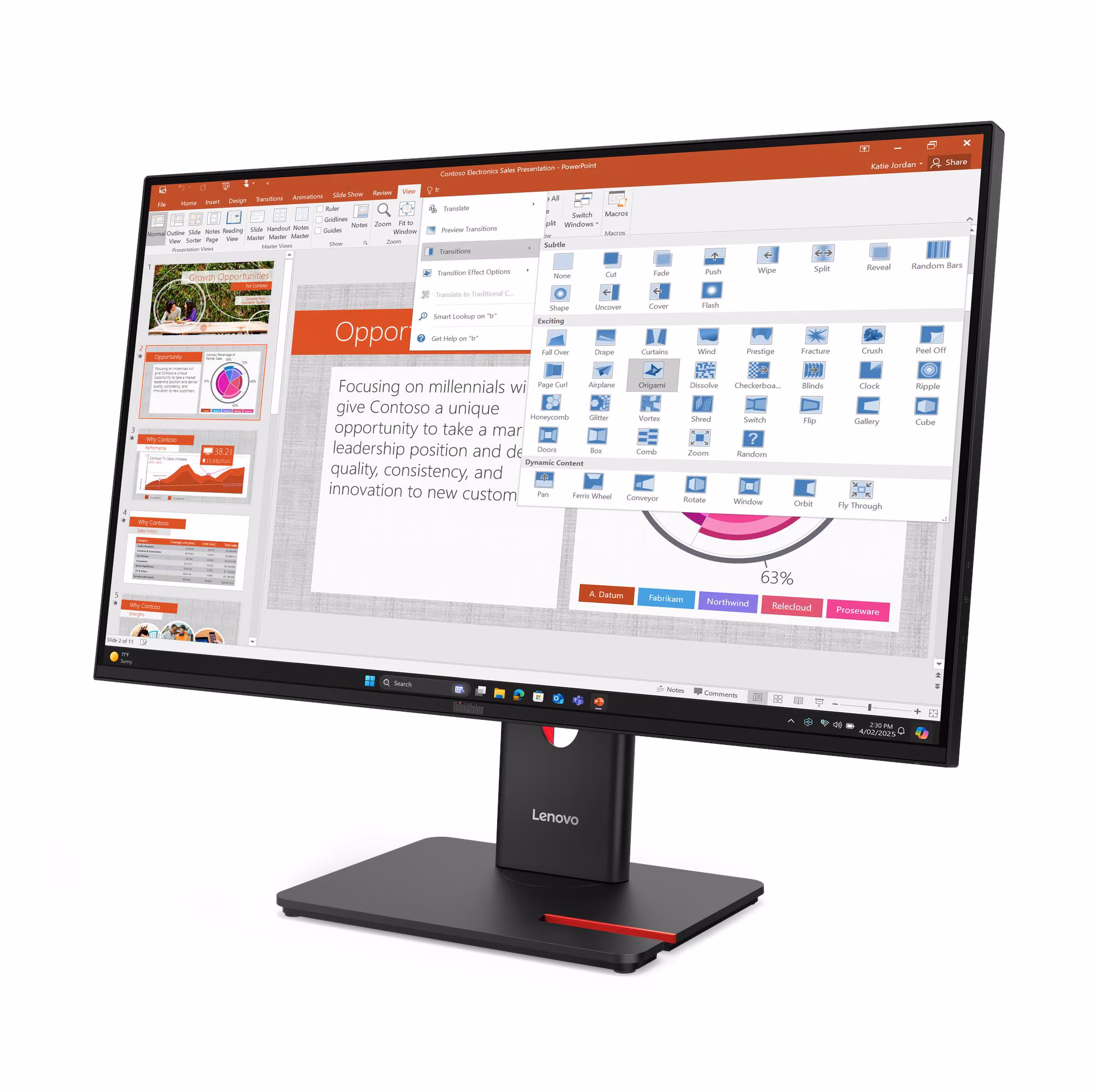 Lenovo ThinkVision T27-40 27", 1920 x 1080, Noir Éclipse, 64A5MAT6UZ