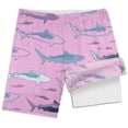 thumbnail image 3 of Sunnyoo Maillots de Bain à Séchage Rapide pour Grands Garçons, Imprimé Requin, avec Doublure de Compression, 3 of 4